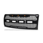 2009-2014 Ford F-150 Raptor Style Front Grille w/ Amber LED Lights — Black — product view