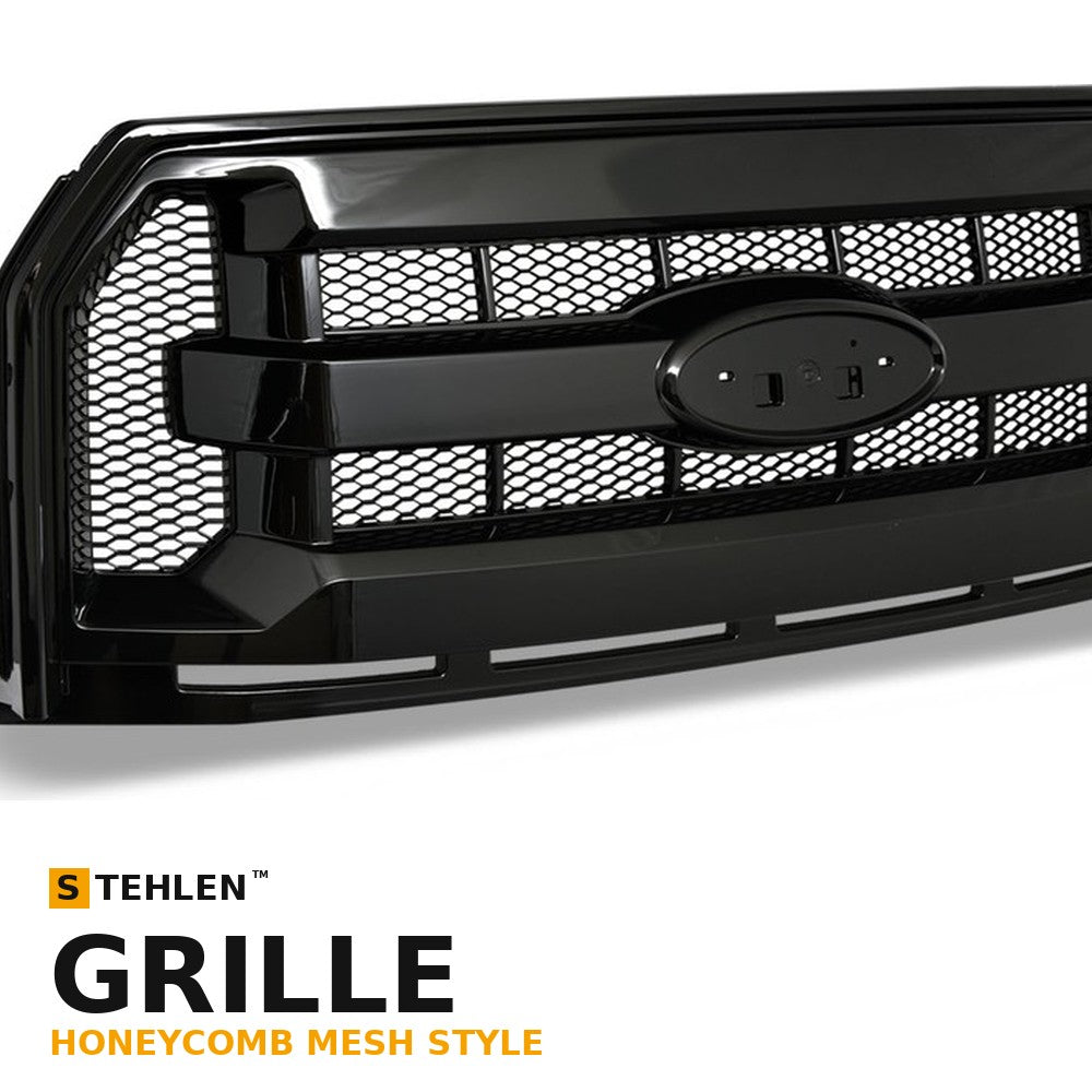 2015-2017 Ford F-150 OEM Style Honeycomb Mesh Front Grille — Black