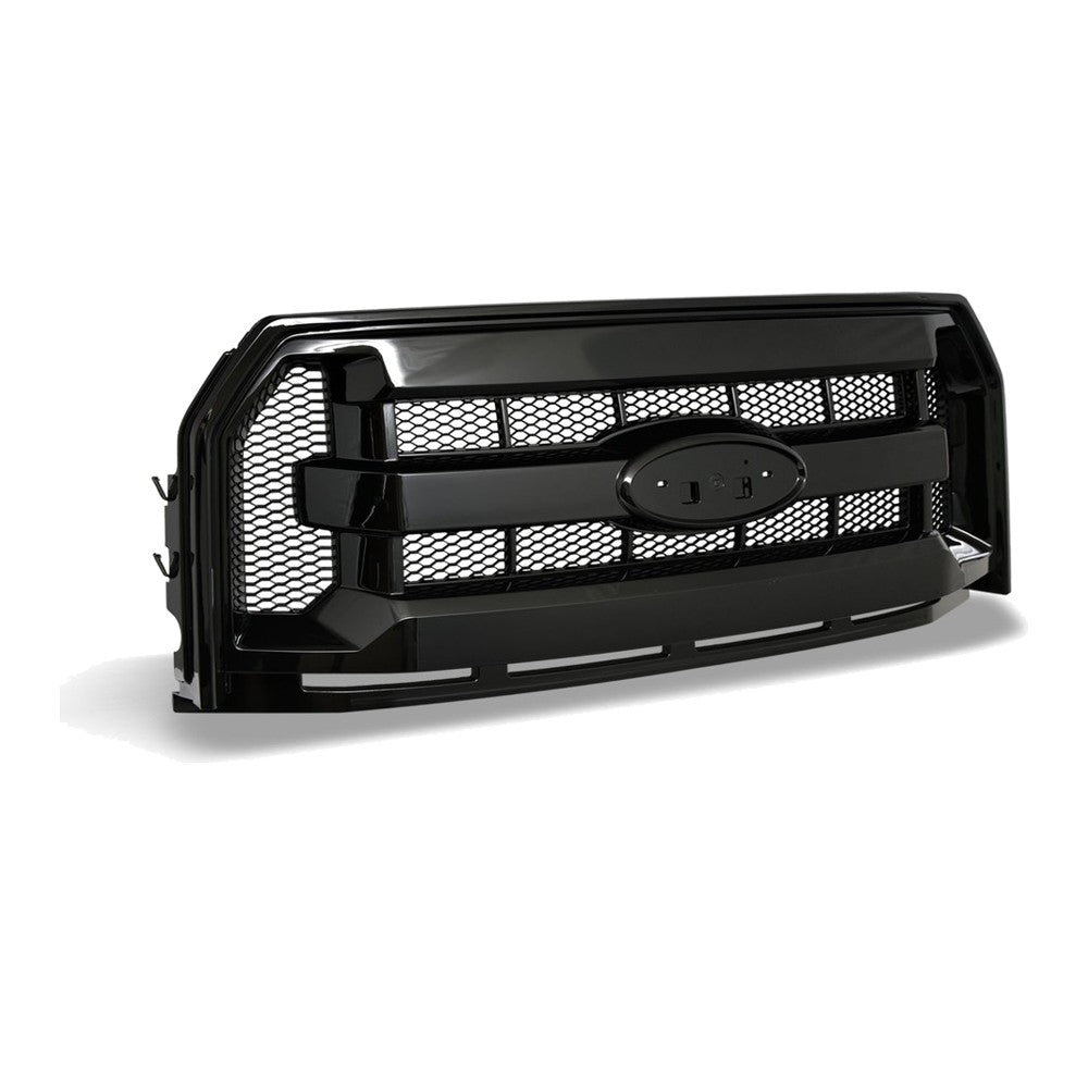 2015-2017 Ford F-150 OEM Style Honeycomb Mesh Front Grille — Black — product view