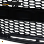 2015-2017 Ford F-150 Raptor Style Front Grille w/ Amber LED Lights — Matte Black — detail