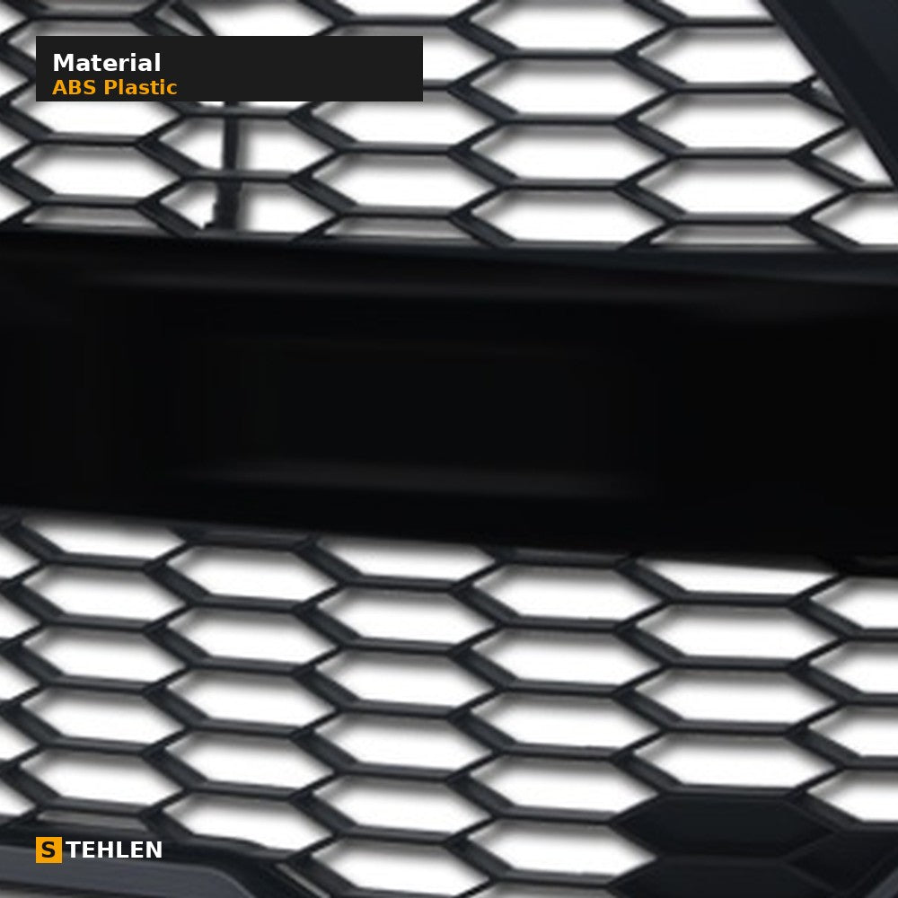 2015-2017 Ford F-150 Raptor Style Front Grille w/ Amber LED Lights — Matte Black — detail
