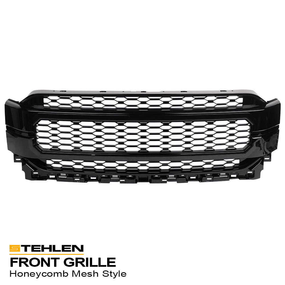 2021-2023 Ford F-150 Badgeless Front Grille - Glossy Black ABS