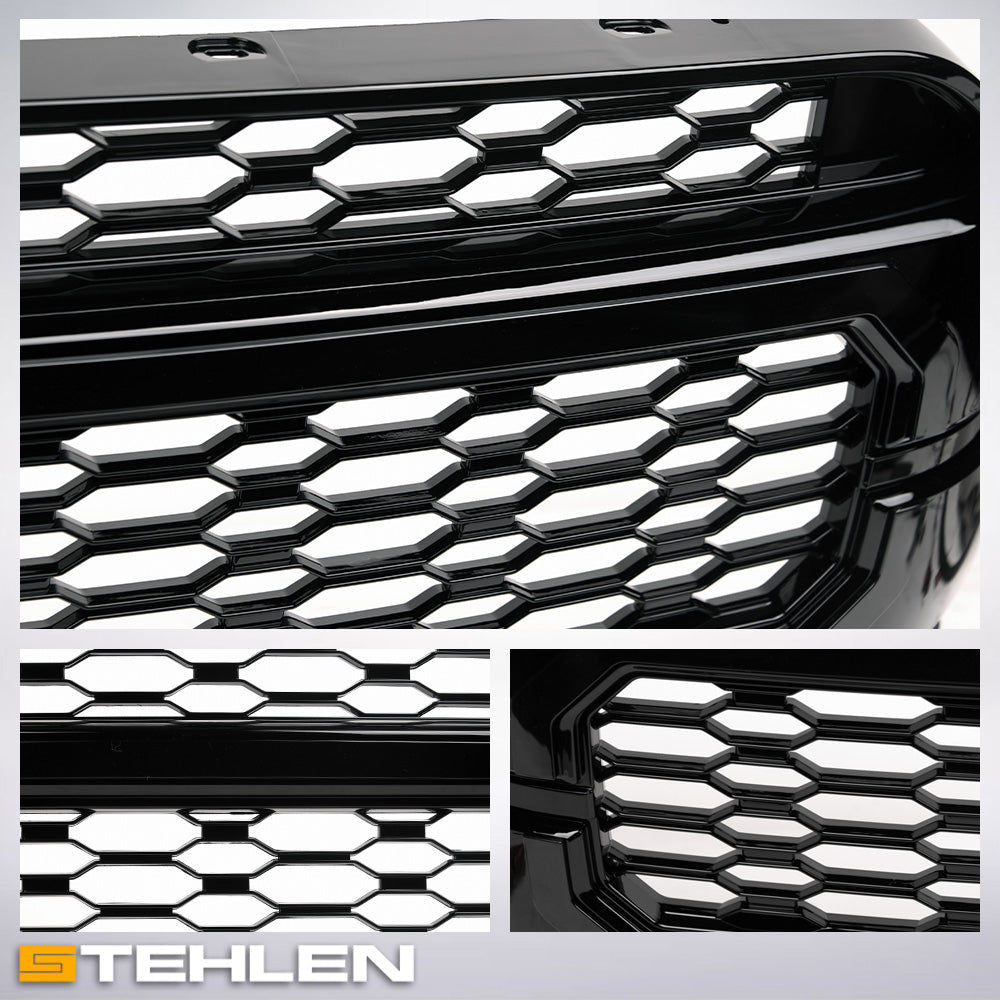 2021-2023 Ford F-150 Badgeless Front Grille - Glossy Black ABS