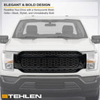 2021-2023 Ford F-150 Badgeless Front Grille - Glossy Black ABS