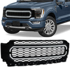 2021-2023 Ford F150 Badgeless Front Grille w/ LED Light Bar - Black
