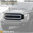 2021-2023 Ford F150 Badgeless Front Grille w/ LED Light Bar - Black