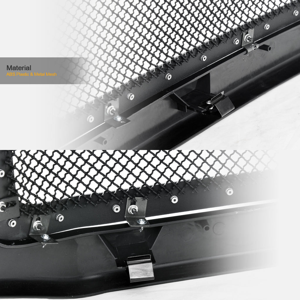 2005-2007 Ford F250 F350 Black Mesh Grille w/ Chrome Rivets