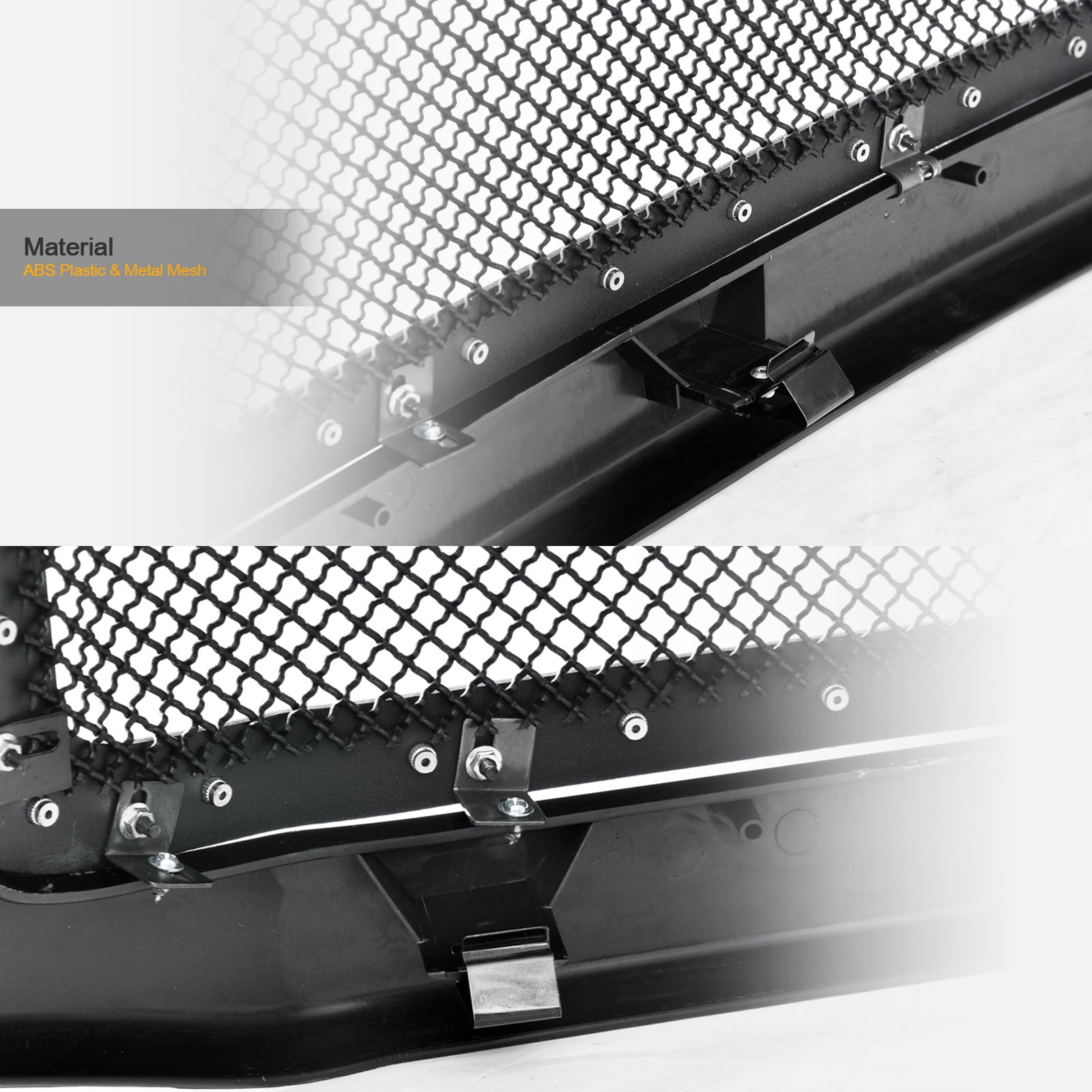 2005-2007 Ford F250 F350 Black Mesh Grille w/ Chrome Rivets