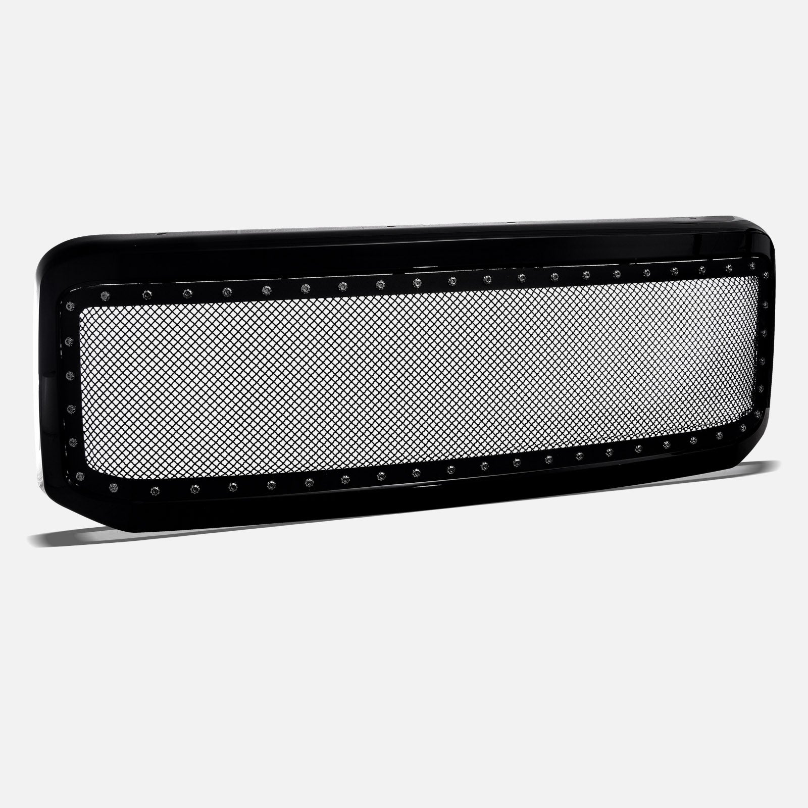 2005-2007 Ford F250 F350 Black Mesh Grille w/ Chrome Rivets