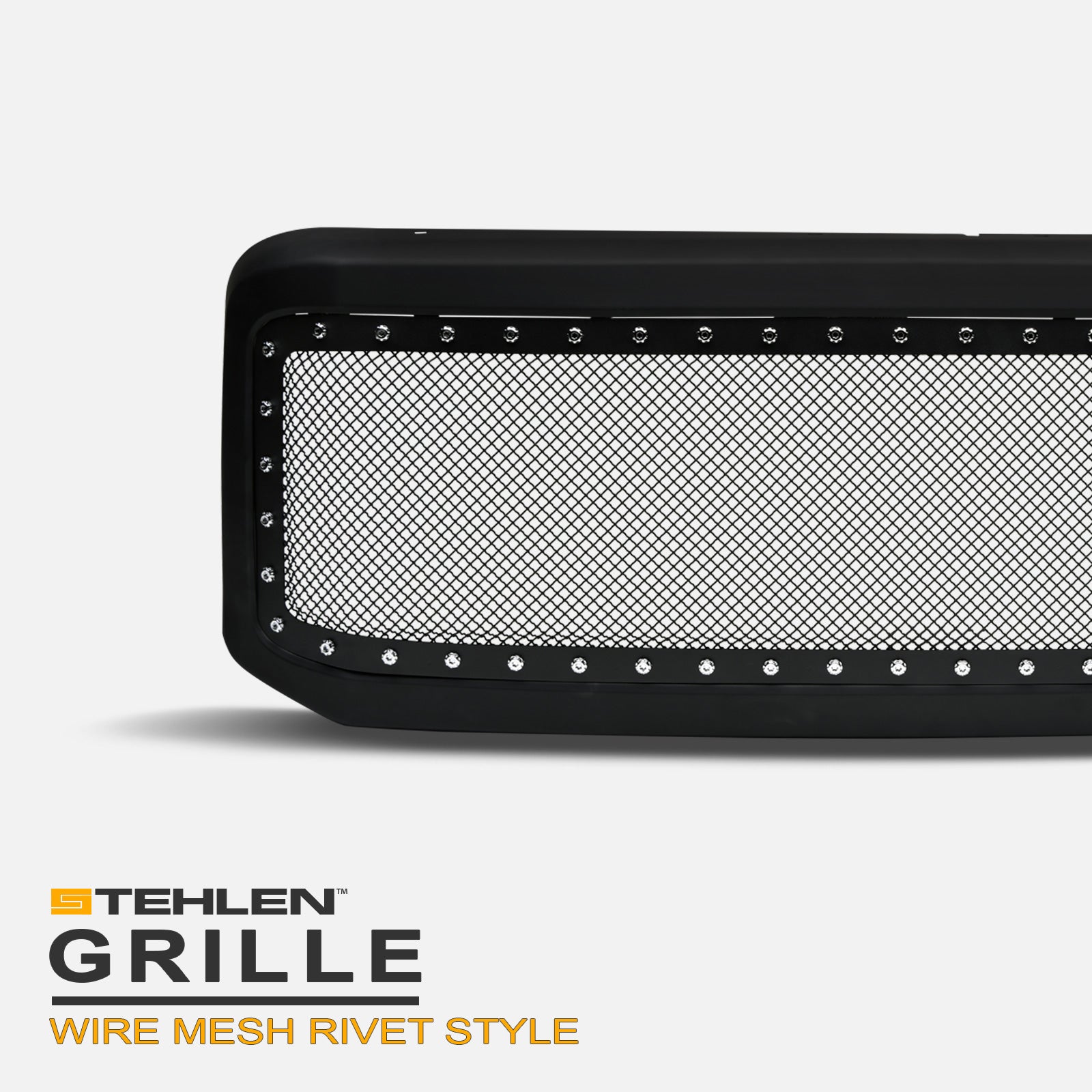 05-07 Ford F250 F350 F450 Studded Mesh Rivet Grille Matte Black