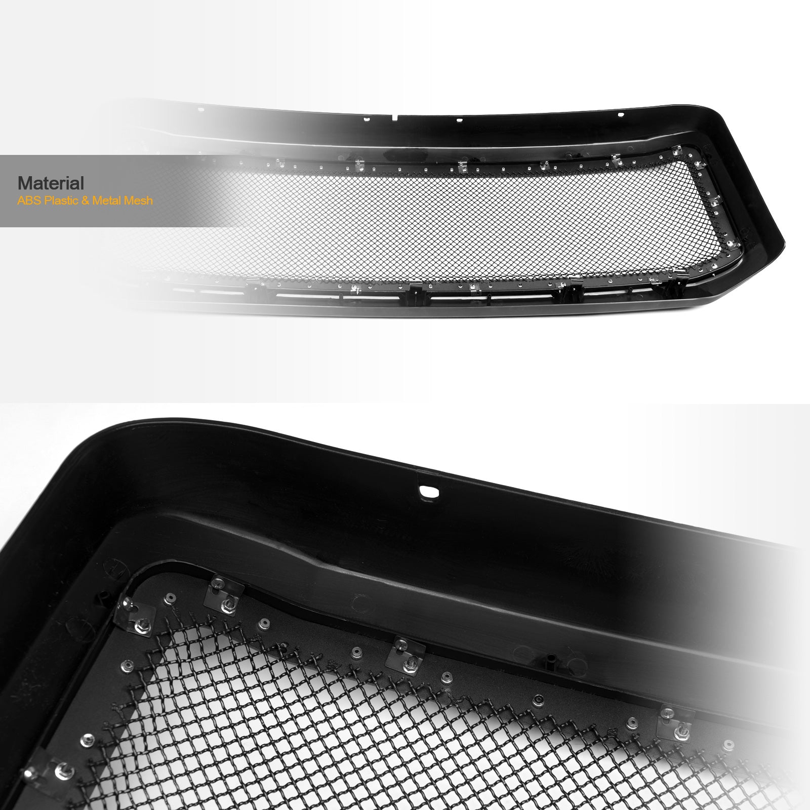 05-07 Ford F250 F350 F450 Studded Mesh Rivet Grille Matte Black