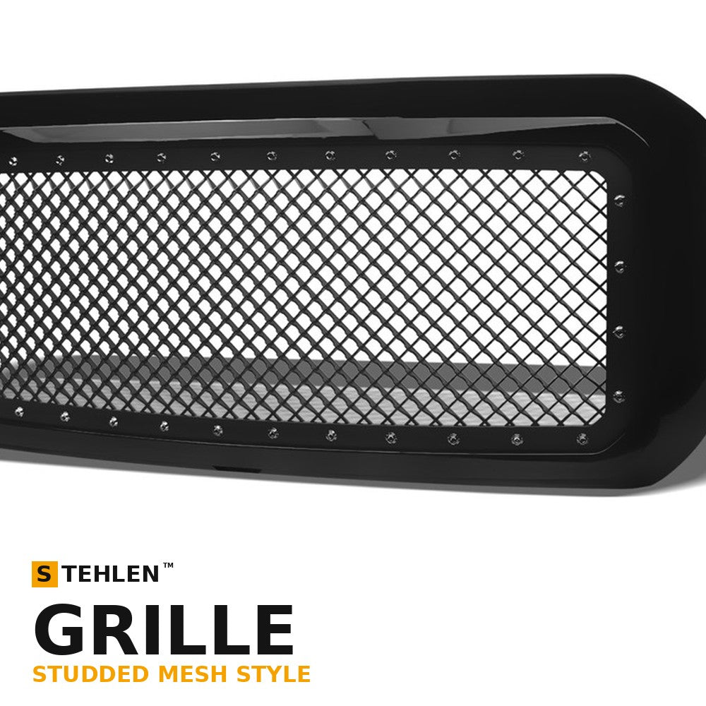 2011-2016 Ford F-250/F-350 Super Duty Studded Mesh Rivet Style Front Grille — Black