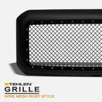2011-2016 Ford Super Duty Studded Mesh Rivet Grille Matte Black