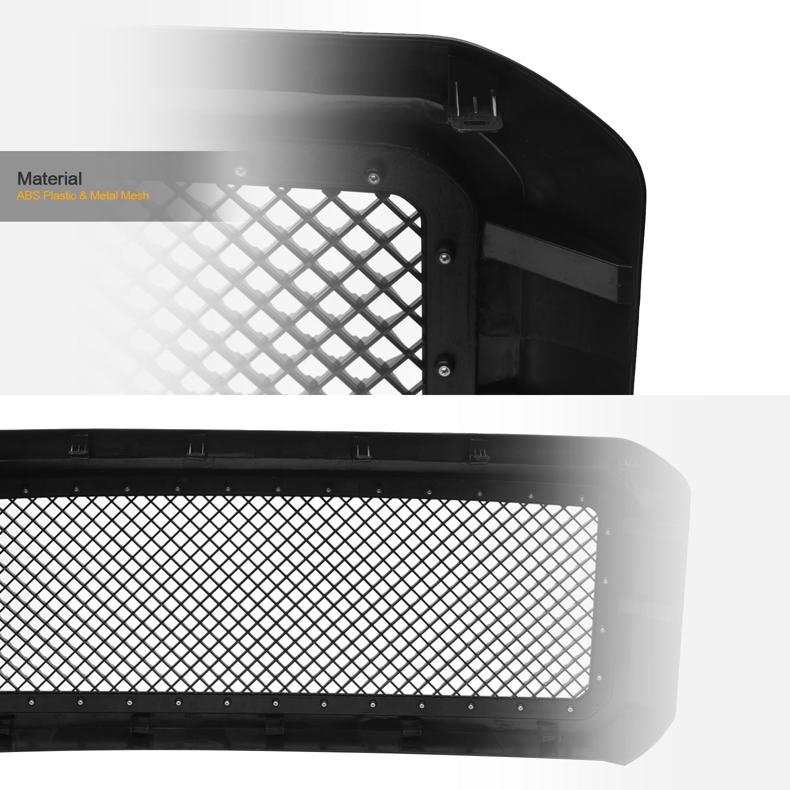 2011-2016 Ford Super Duty Studded Mesh Rivet Grille Matte Black