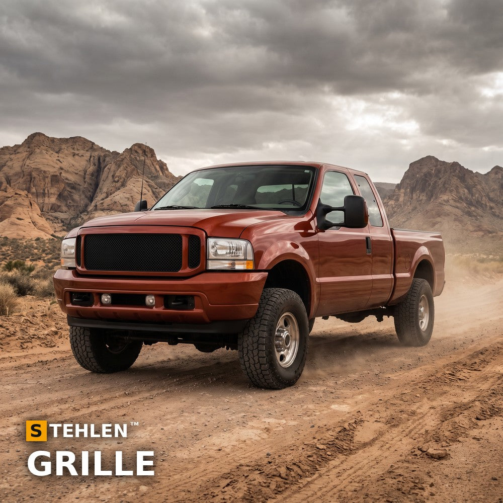 1999-2005 Ford F-250 Super Duty Mesh Front Grille — Black — installed