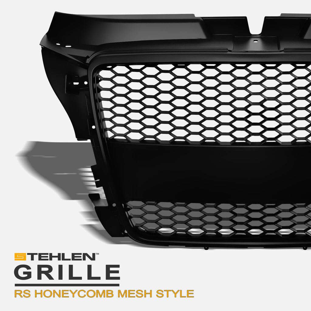 2008-2011 Audi A3 RS Style Front Grille Matte Black w/ Logo