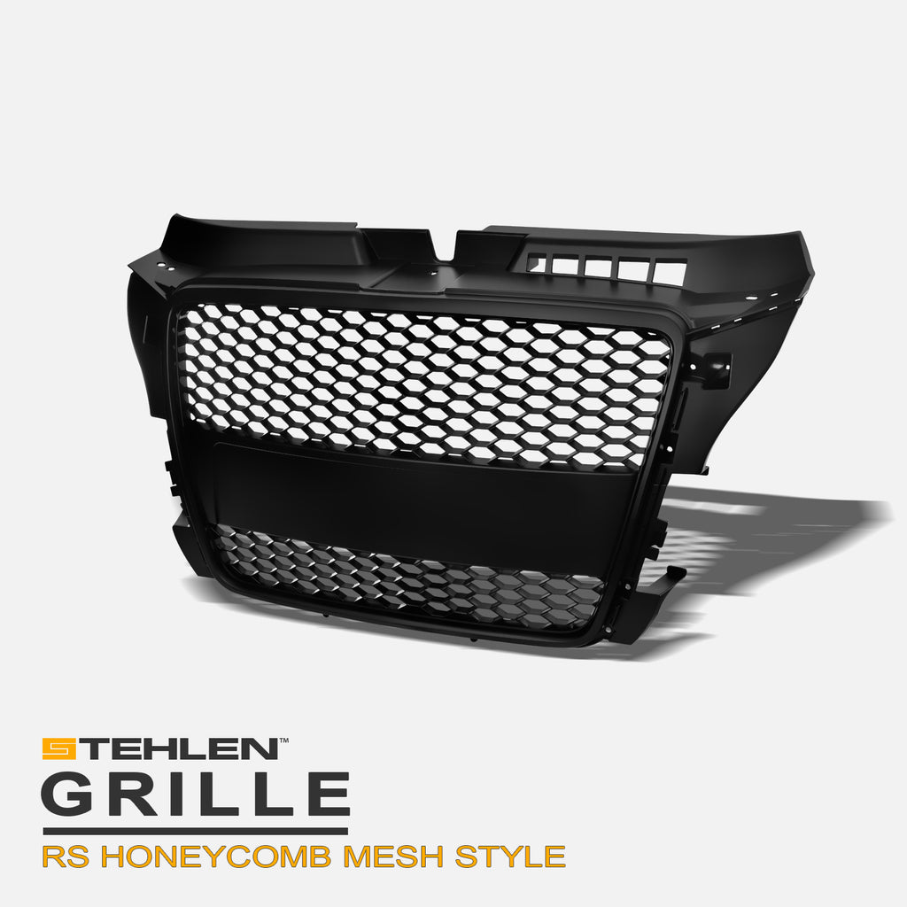 2008-2011 Audi A3 RS Style Front Grille Matte Black w/ Logo