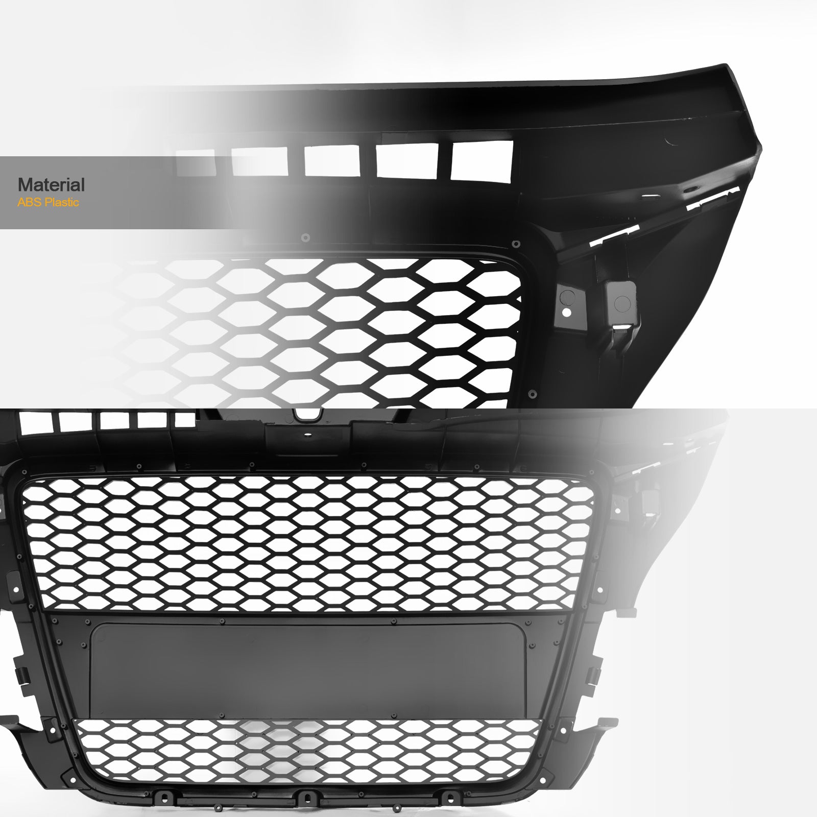 2008-2011 Audi A3 RS Style Front Grille Matte Black w/ Logo