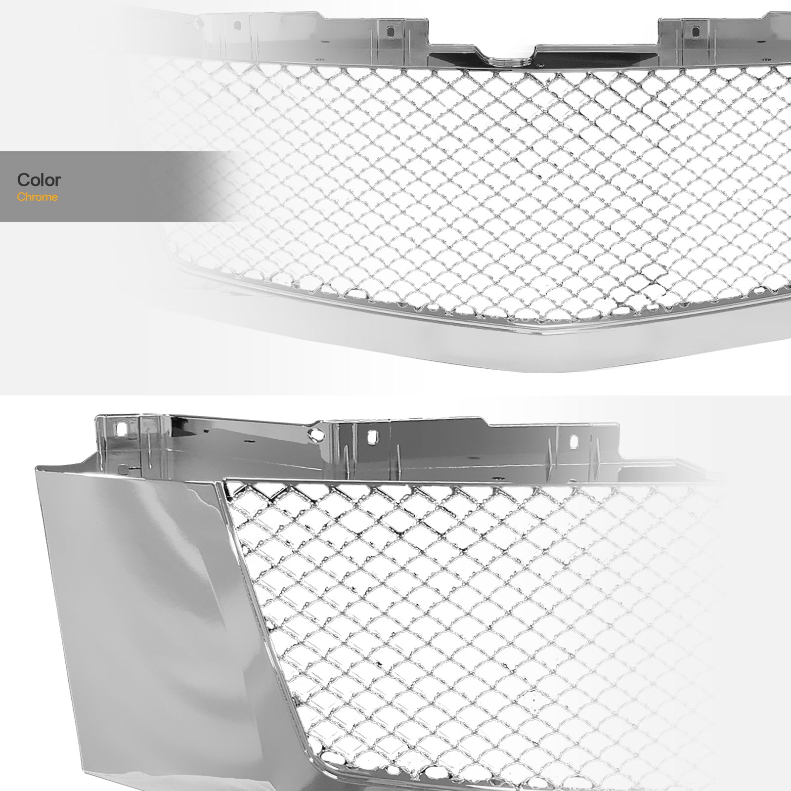 2007-2014 Cadillac Escalade Front Grille - Chrome Mesh Style
