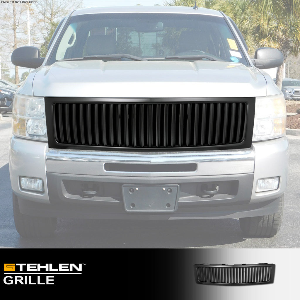 2007-2013 Chevrolet Silverado 1500 Vertical Style Front Grille - Matte Black