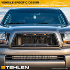 2021-2023 Ford F150 Badgeless Front Grille w/ LED Light Bar - Black
