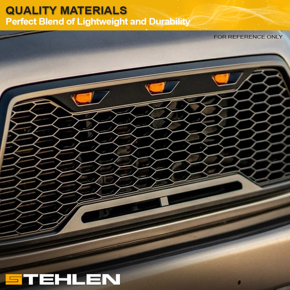 2021-2023 Ford F-150 Badgeless Front Grille - Glossy Black ABS