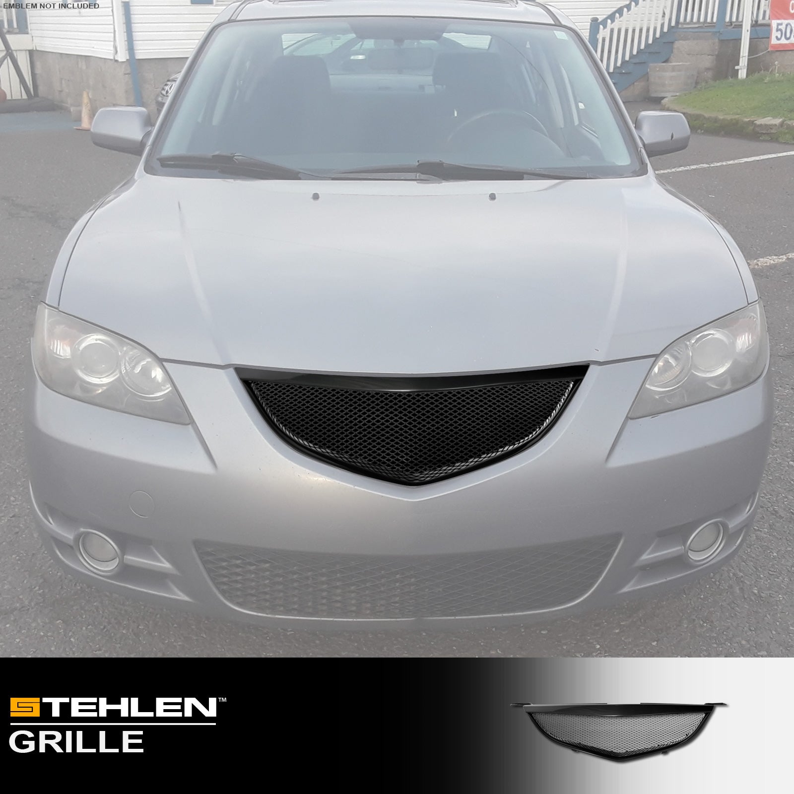 2004-2006 Mazda 3 Sedan Front Grille - Matte Black