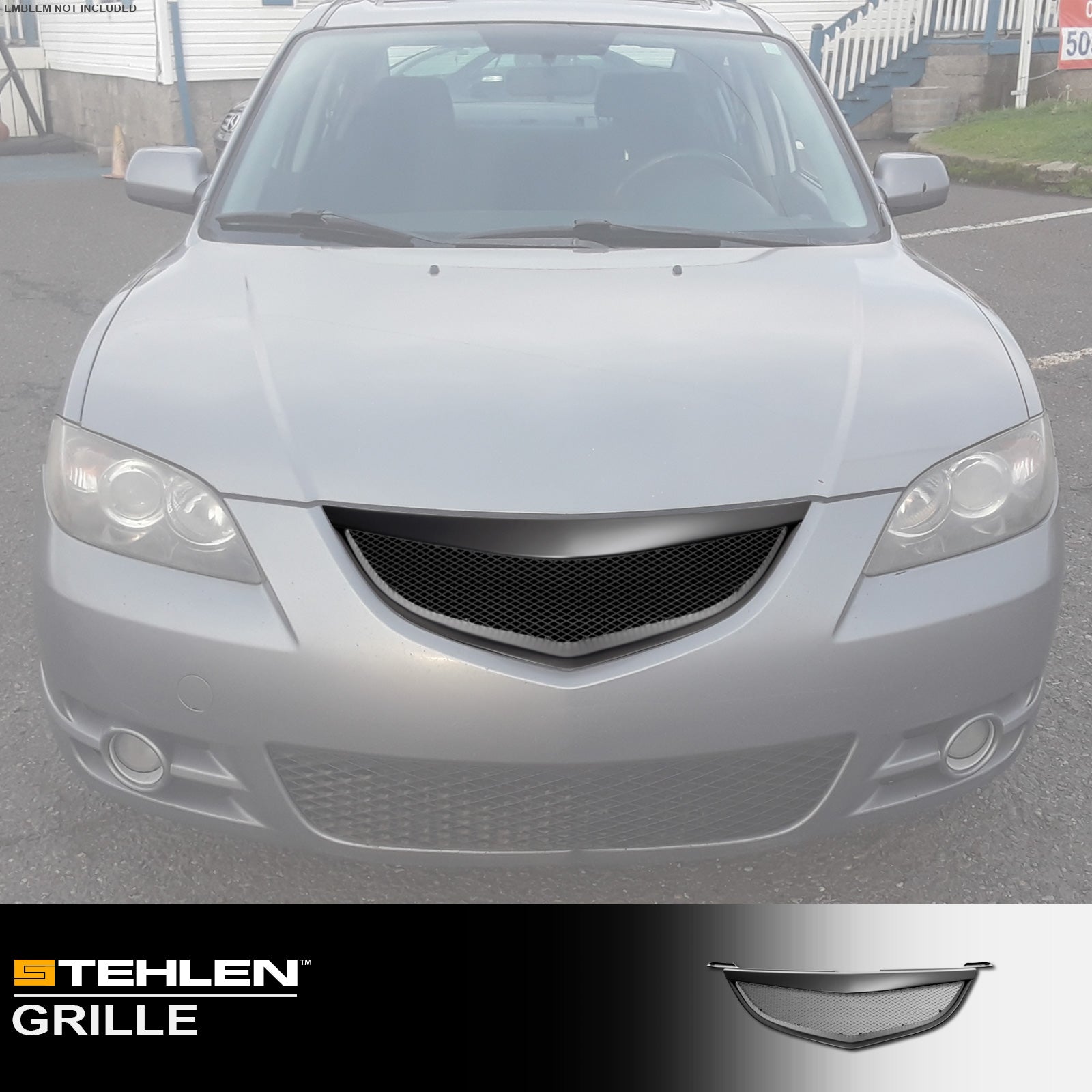 2004-2006 Mazda 3 Sedan Matte Black Front Grille Replacement