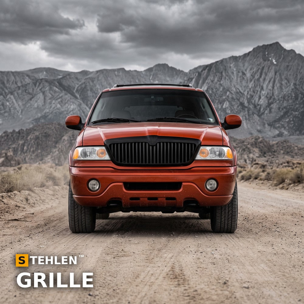 1998-2002 Lincoln Navigator Vertical Style Front Grille — Black — installed