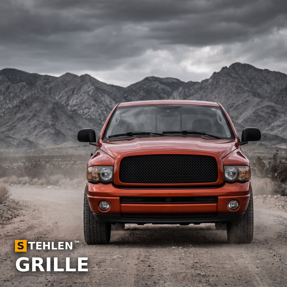 2002-2005 Dodge Ram 1500 & 2003-2005 Ram 2500/3500 Mesh Style ABS Front Grille — Black — installed