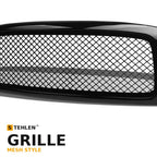 2002-2005 Dodge Ram 1500 & 2003-2005 Ram 2500/3500 Mesh Style ABS Front Grille — Black