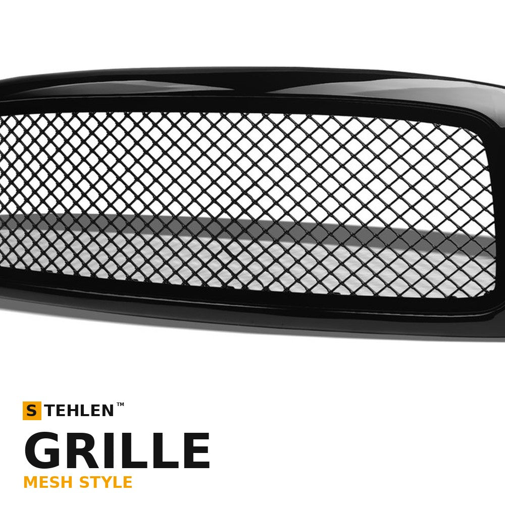 2002-2005 Dodge Ram 1500 & 2003-2005 Ram 2500/3500 Mesh Style ABS Front Grille — Black