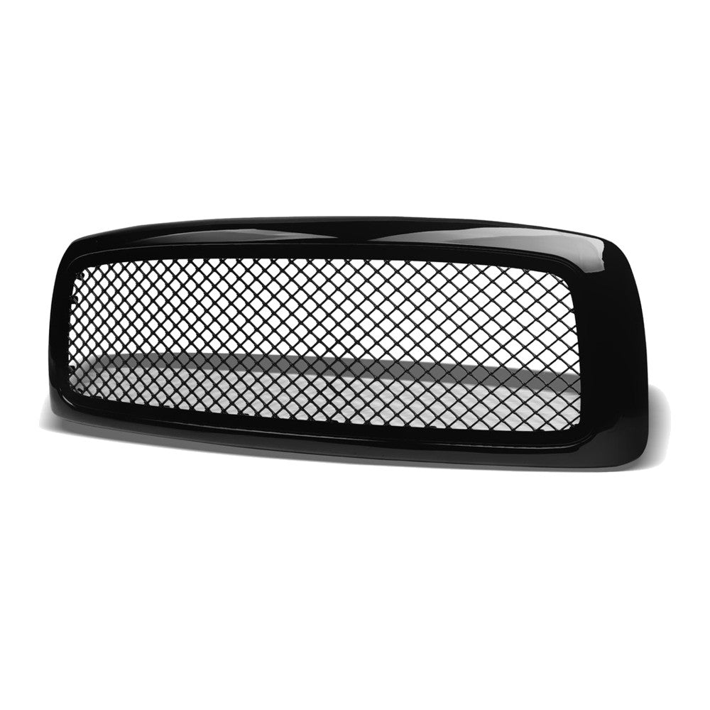 2002-2005 Dodge Ram 1500 & 2003-2005 Ram 2500/3500 Mesh Style ABS Front Grille — Black — product view