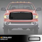 2002-2005 Dodge Ram Rivet Style Mesh Front Grille - Black ABS