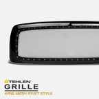 2002-2005 Dodge Ram Rivet Style Mesh Front Grille - Black ABS