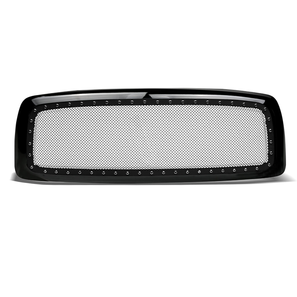 2002-2005 Dodge Ram Rivet Style Mesh Front Grille - Black ABS