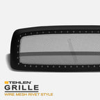 2002-2005 Dodge Ram 1500 2500 3500 Rivet Mesh Grille Matte Black