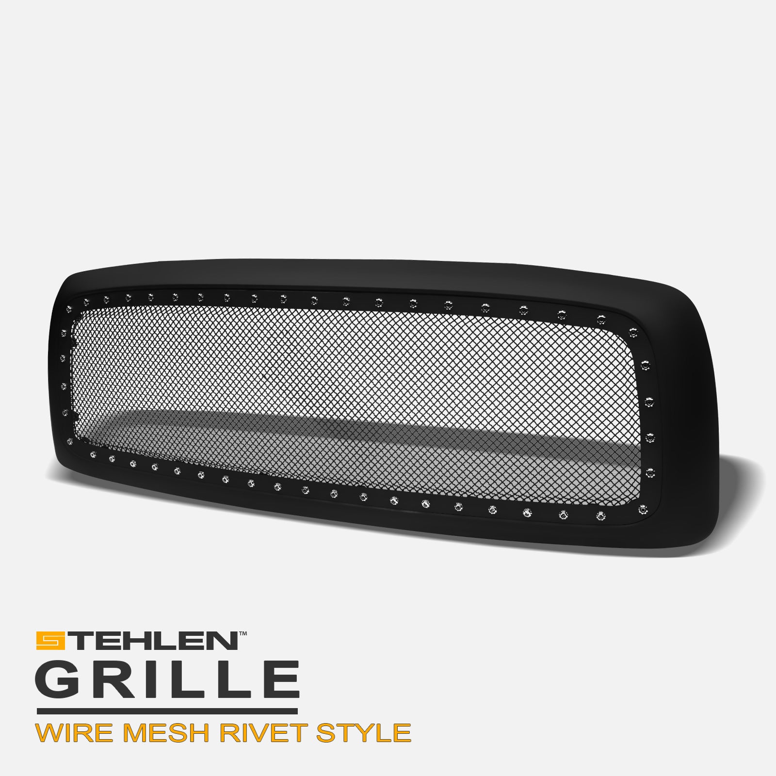 2002-2005 Dodge Ram 1500 2500 3500 Rivet Mesh Grille Matte Black