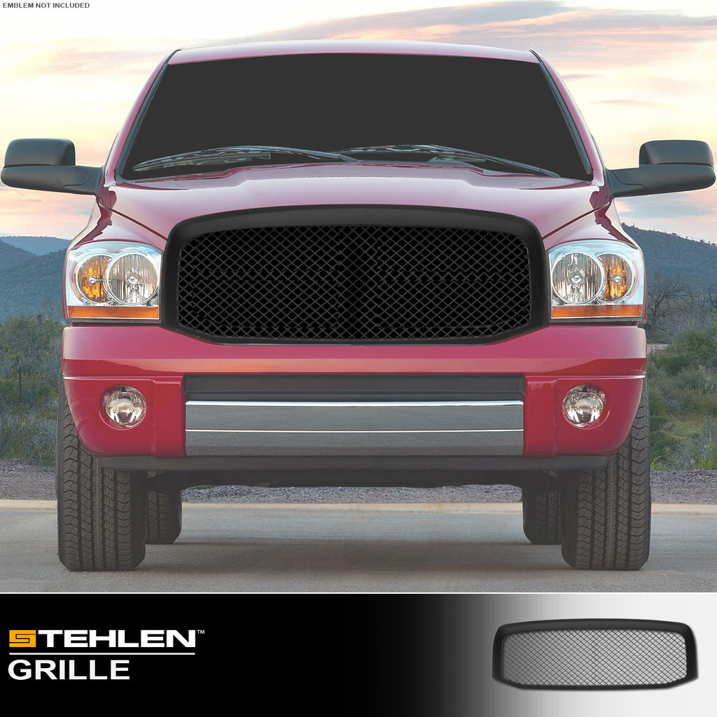2006-2009 Dodge Ram 1500 2500 3500 Mesh Front Grille - Matte Black