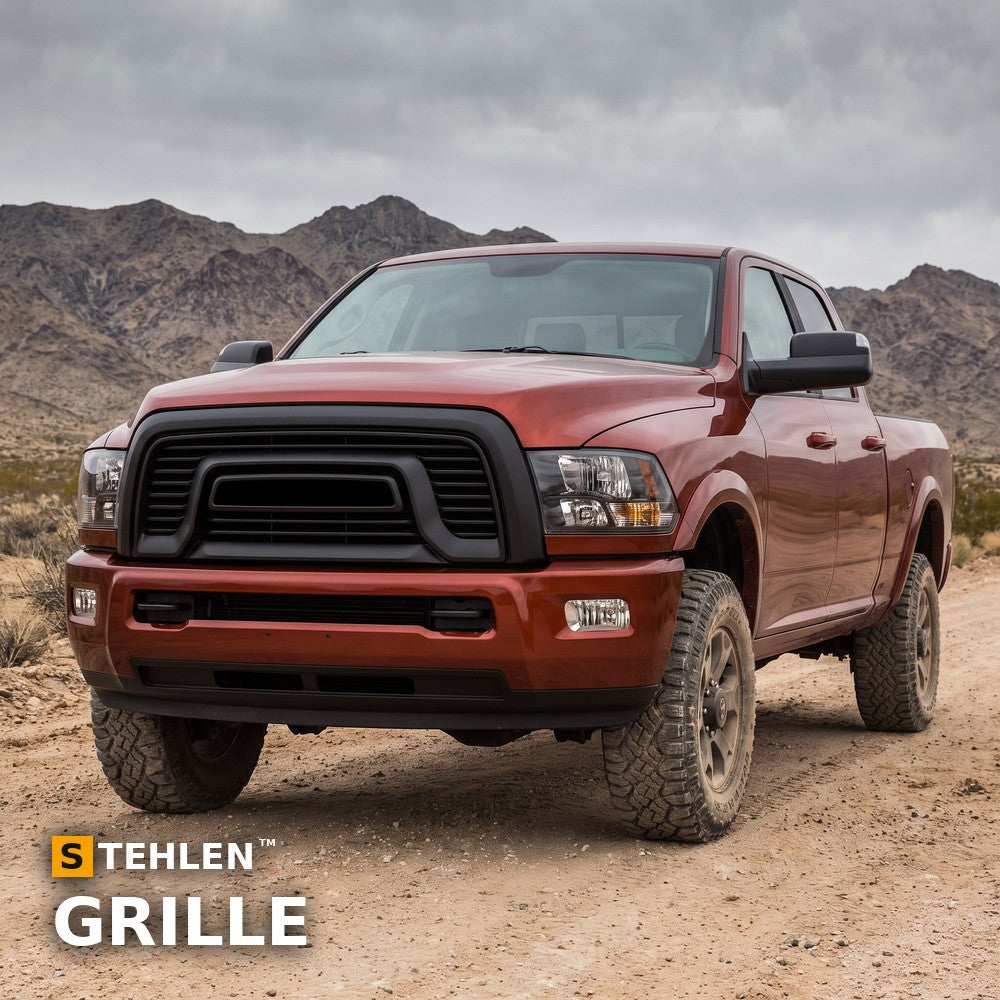 2010-2018 Ram 2500/3500 Big Horn Style Front Grille — Matte Black — installed