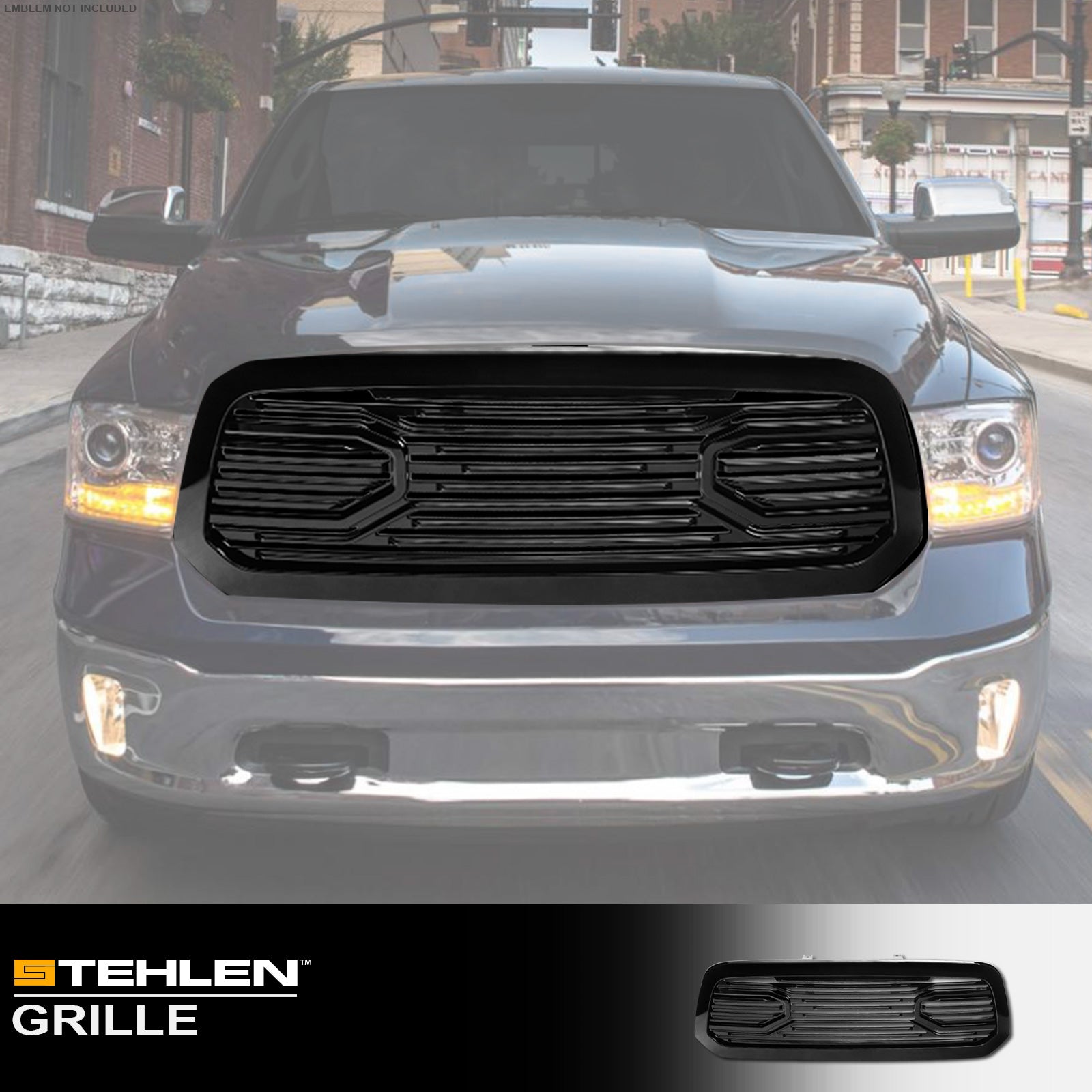 2013-2024 Dodge Ram 1500 Big Horn Style ABS Front Grille - Black