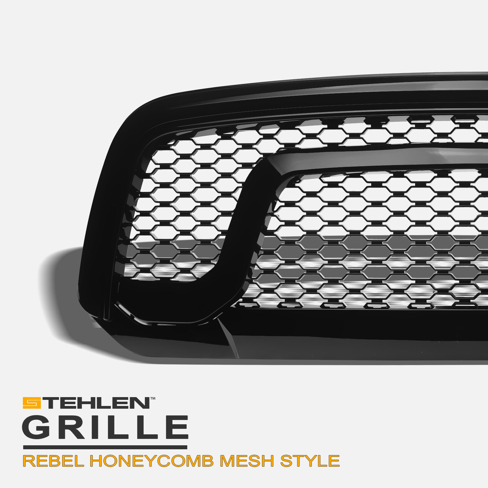 2013-2024 Dodge Ram 1500 Honeycomb Rebel Style Front Grille - Black