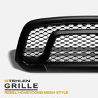 2013-2022 Dodge Ram 1500 Honeycomb Rebel Style Front Grille - Matte Black