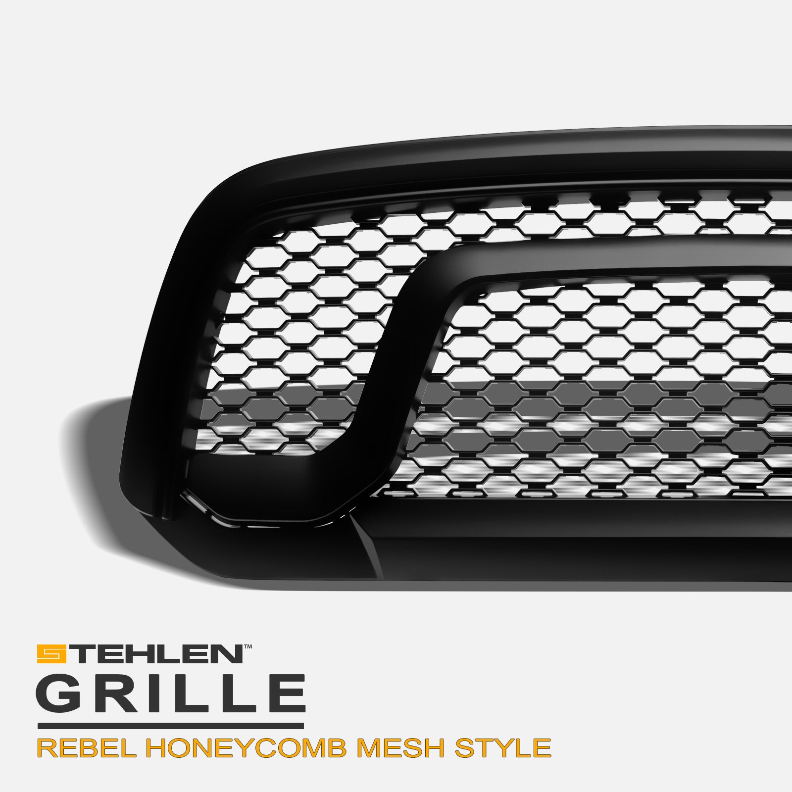 2013-2022 Dodge Ram 1500 Honeycomb Rebel Style Front Grille - Matte Black