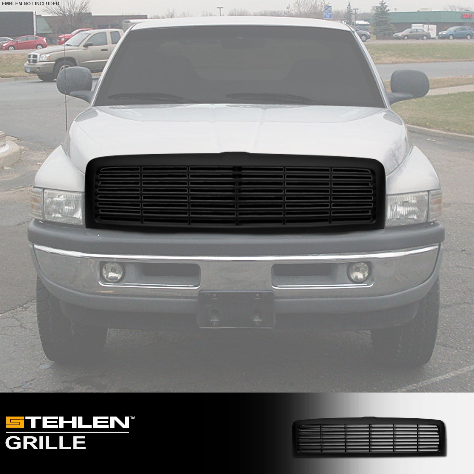 1994-2002 Dodge Ram 1500 2500 3500 Horizontal Front Grille Matte Black