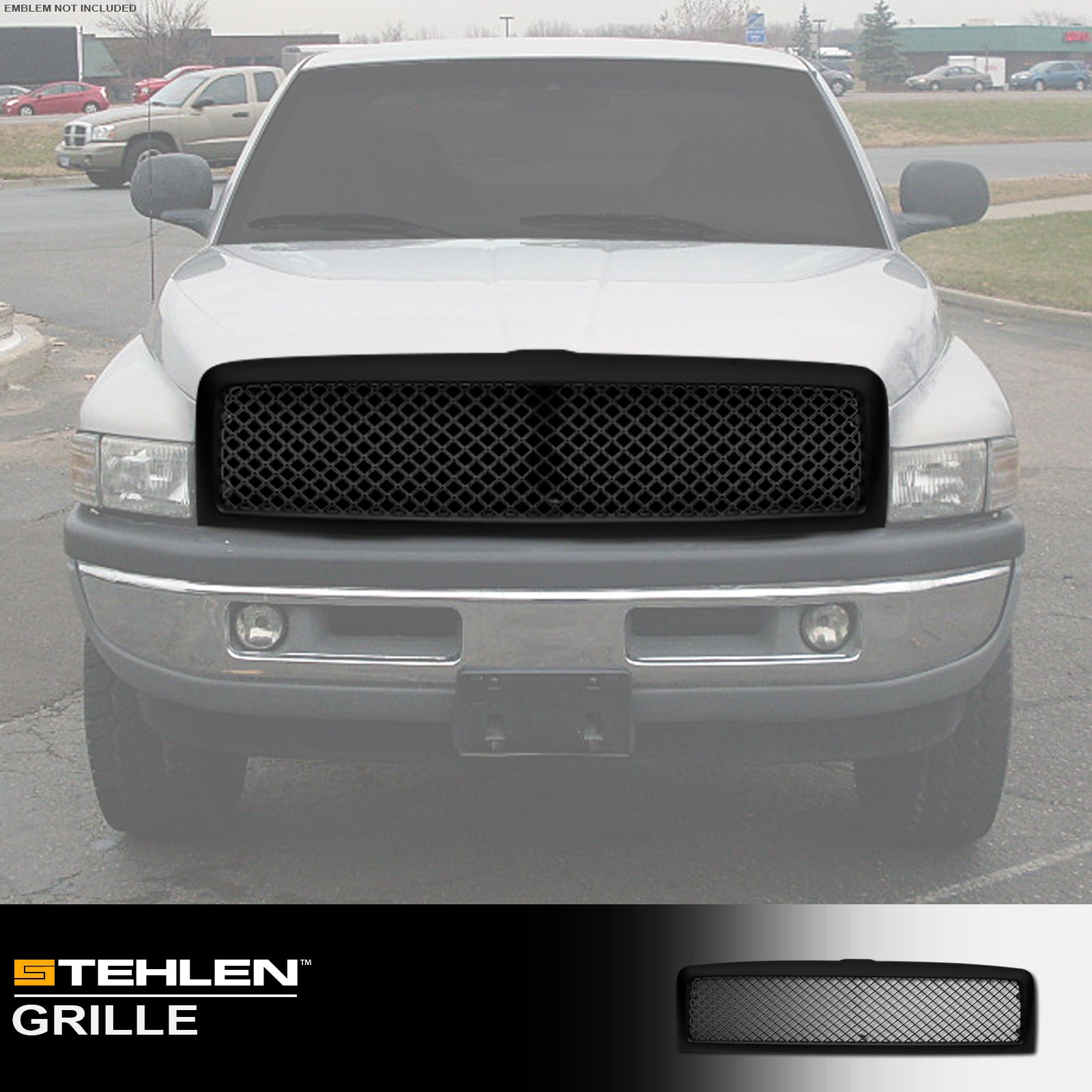 1994-2002 Dodge Ram 1500 2500 3500 Mesh Front Grille Matte Black