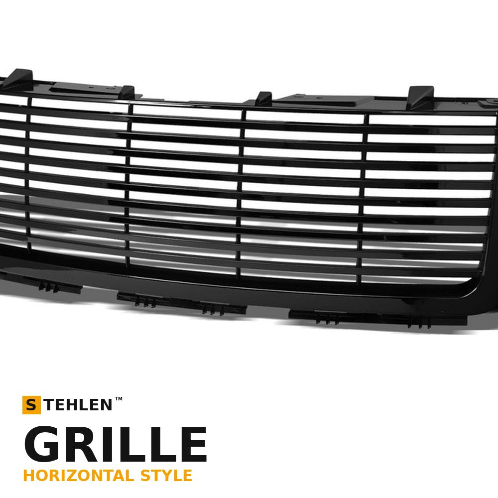 2007-2013 GMC Sierra 1500 Horizontal Front Grille — Black