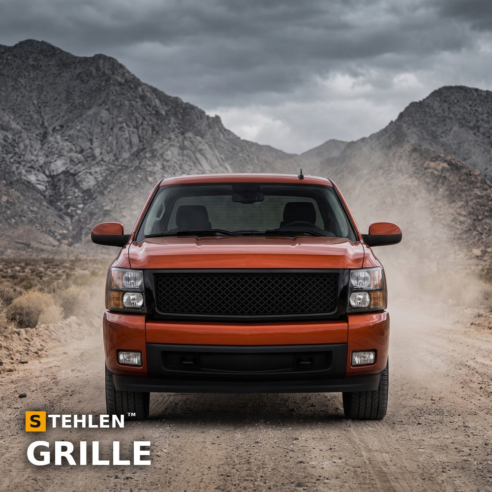 2007-2013 Chevrolet Silverado 1500 Mesh Style Front Grille — Black — installed