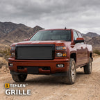 2014-2015 Chevrolet Silverado 1500 Horizontal Front Grille — Black — installed