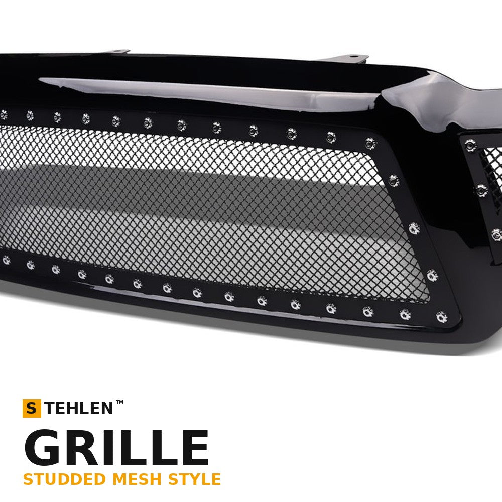 2005-2011 Toyota Tacoma Studded Mesh Rivet Style Front Grille — Black
